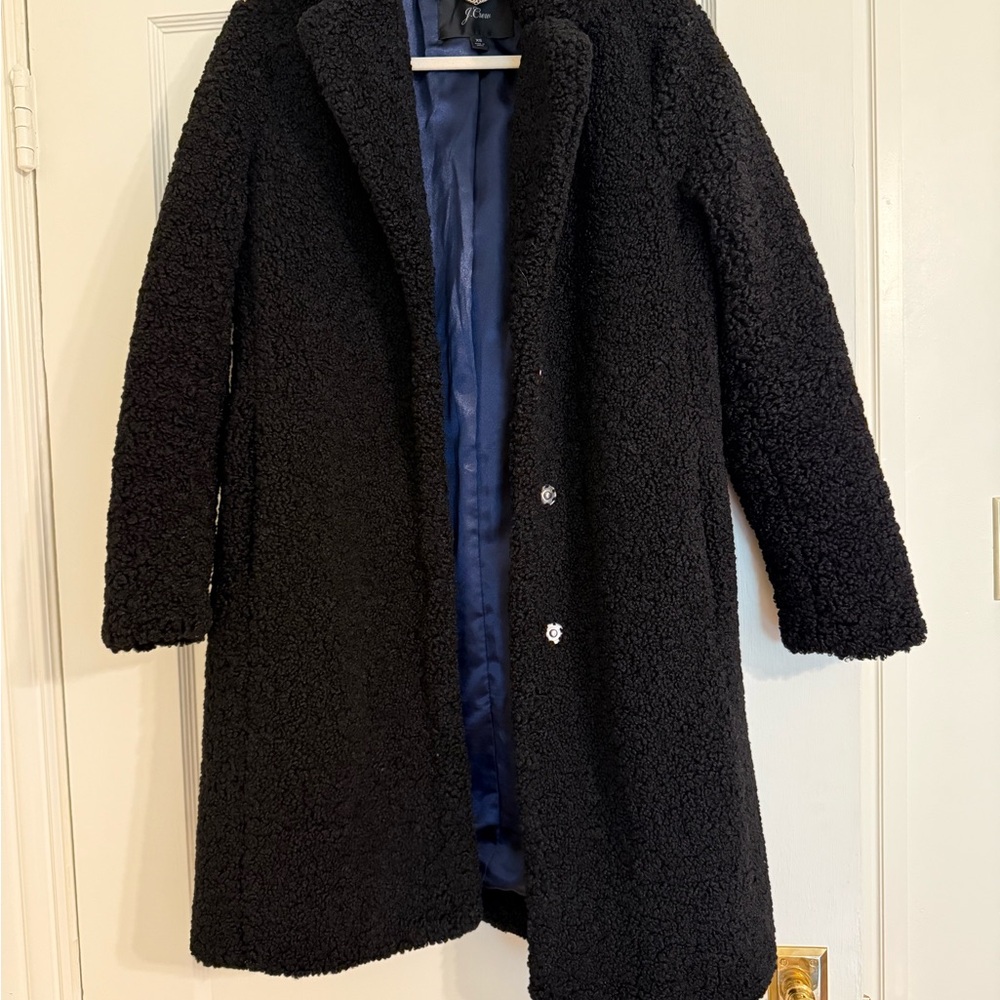 J. Crew Black Boucle Coat